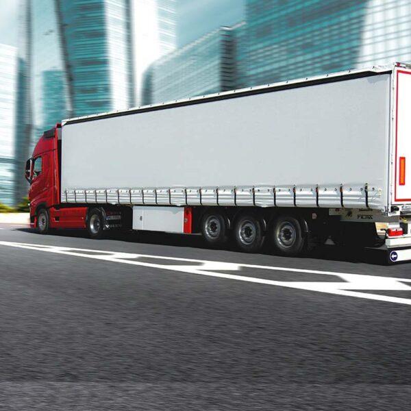 تریلر چادری سه محور با سقف و دیواره های کشویی